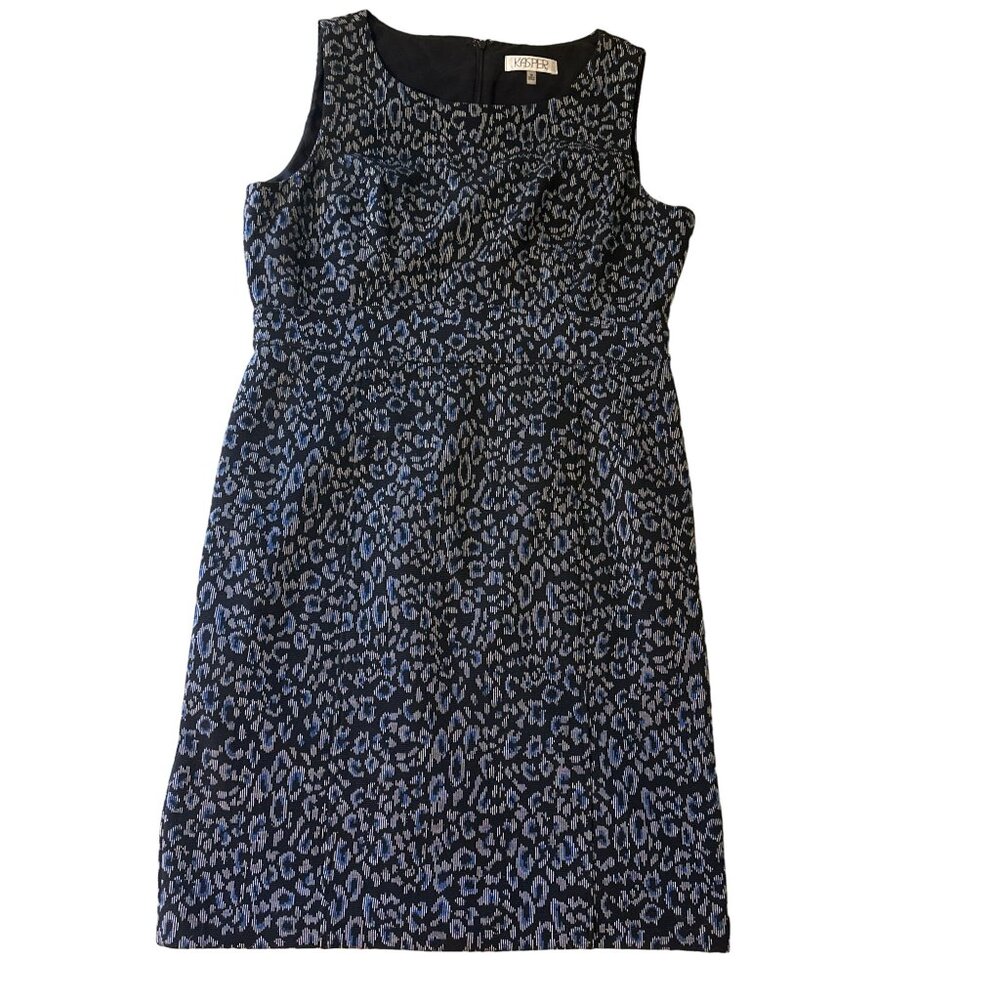 💖Kasper Women's Sleeveless Leopard Print Dress Size 16 Polyester & Elastane